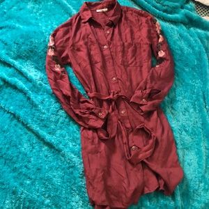 Charlotte Russe embroidered button down dress